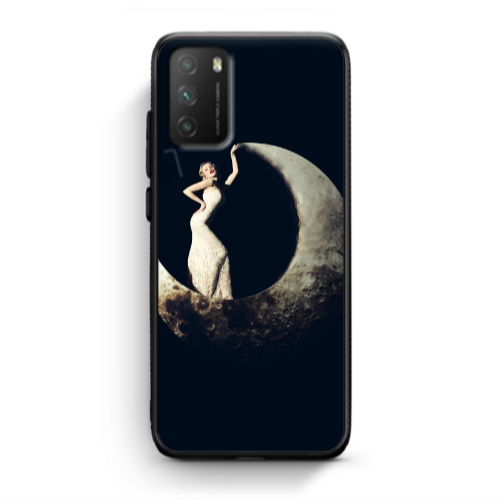 Xiaomi Poco M3 Woman in moon Black Glossy Θήκη