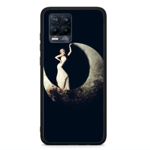 Realme 8  Woman in moon Black Glossy Θήκη