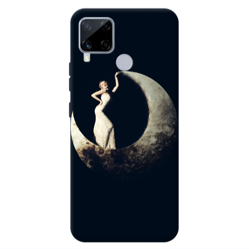 Realme C25 Woman in moon Transparent Silicone TPU Θήκη