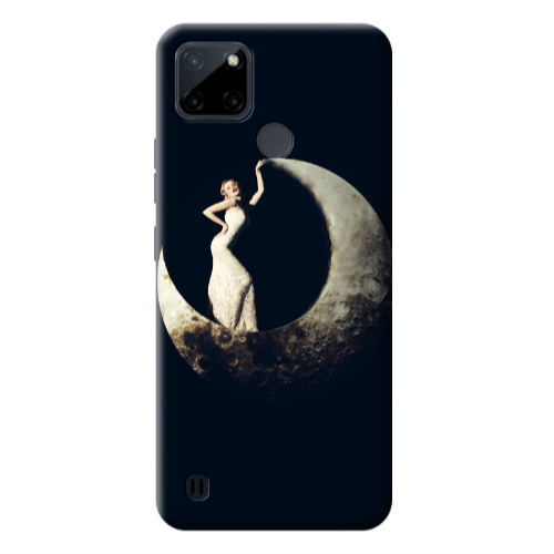 Realme C25Y Woman in moon Transparent Silicone TPU Θήκη