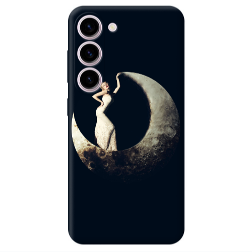 Samsung S23 Woman in moon Transparent Silicone TPU Θήκη