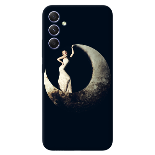 Samsung A34 Woman in moon Transparent Silicone TPU Θήκη