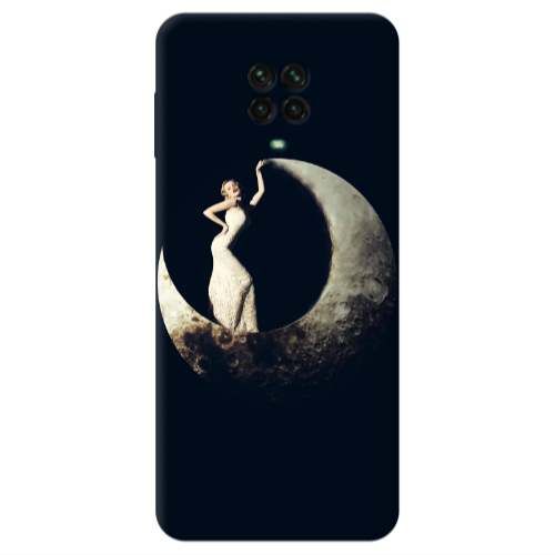 Xiaomi Redmi Note 9S Woman in moon Transparent Silicone TPU Θήκη