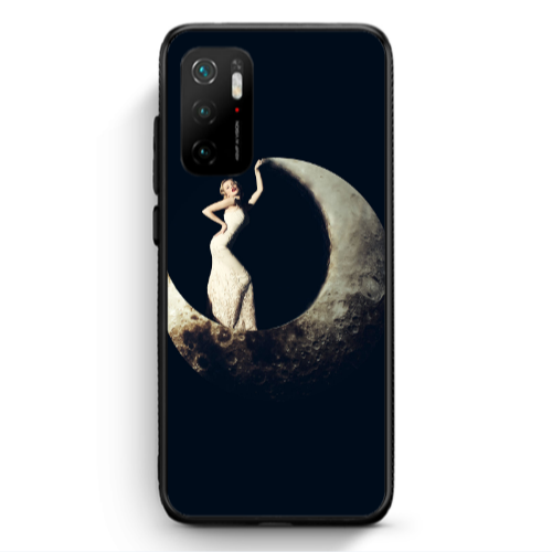 Xiaomi Poco M3 Pro Woman in moon Black Glossy Θήκη