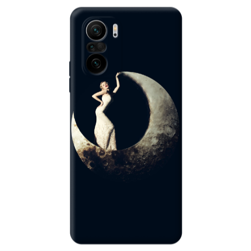 Xiaomi Poco F3 Woman in moon Transparent Silicone TPU Θήκη