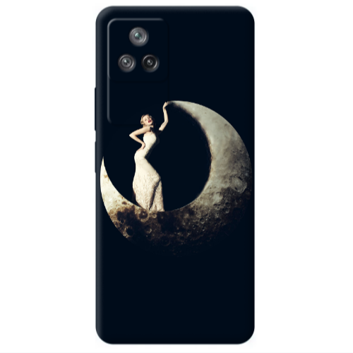 Xiaomi Poco F4 Woman in moon Transparent Silicone TPU Θήκη