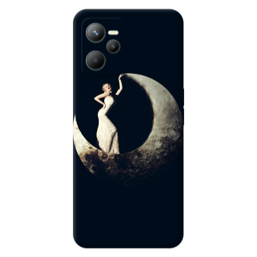 Realme C35 Woman in moon Transparent Silicone TPU Θήκη