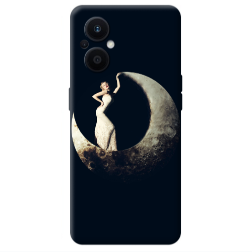 Oppo Reno 7 Lite Woman in moon Transparent Silicone TPU Θήκη