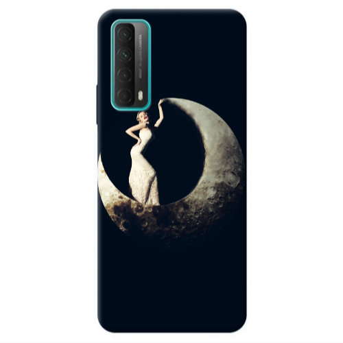 Huawei P Smart 2021 Woman in moon Transparent Silicone TPU Θήκη