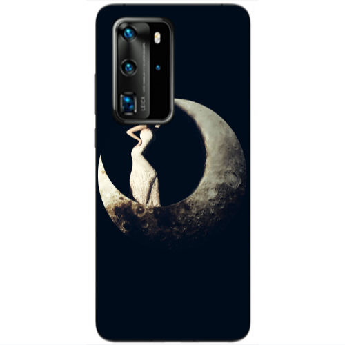 Huawei P40 Pro Woman in moon Transparent Silicone TPU Θήκη