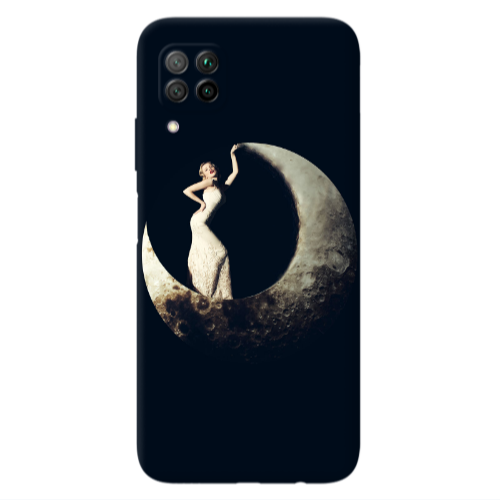 Huawei P40 Lite Woman in moon Transparent Silicone TPU Θήκη