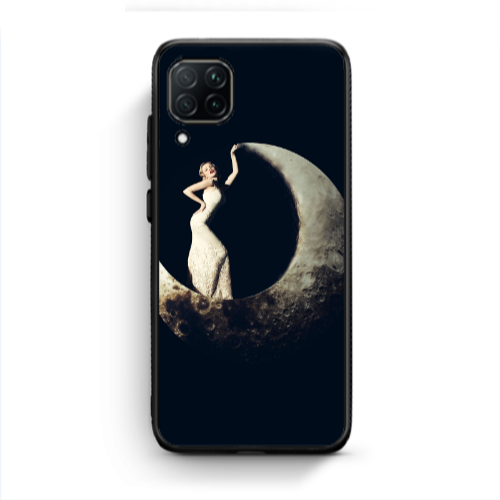 Huawei P40 Lite Woman in moon Black Glossy Θήκη
