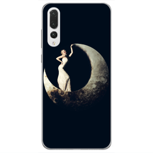 Huawei P20 Pro Woman in moon Transparent Silicone TPU Θήκη