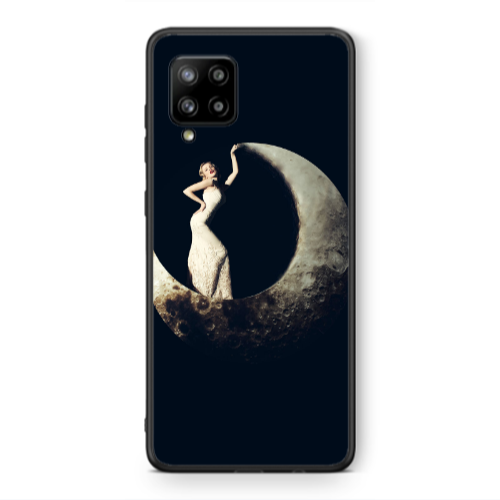 Samsung A42 5G Woman in moon Black Glossy Θήκη