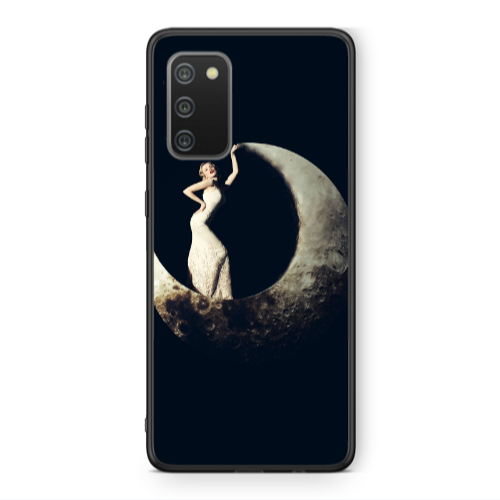 Samsung A02s Woman in moon Black Glossy Θήκη