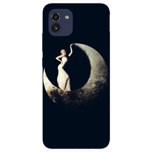 Samsung A03 Woman in moon Transparent Silicone TPU Θήκη