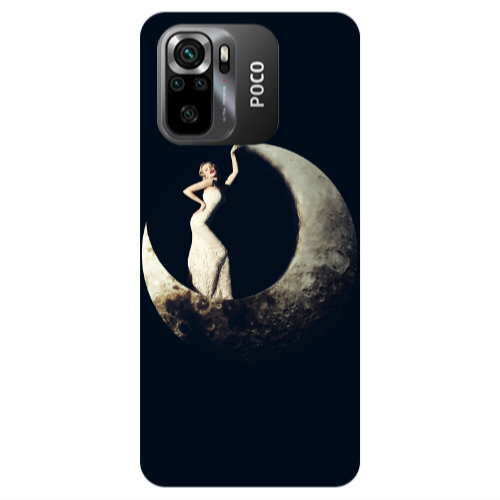 Xiaomi Poco M5 s Woman in moon Transparent Silicone TPU Θήκη
