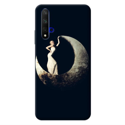 Huawei Nova 5 T Woman in moon Transparent Silicone TPU Θήκη