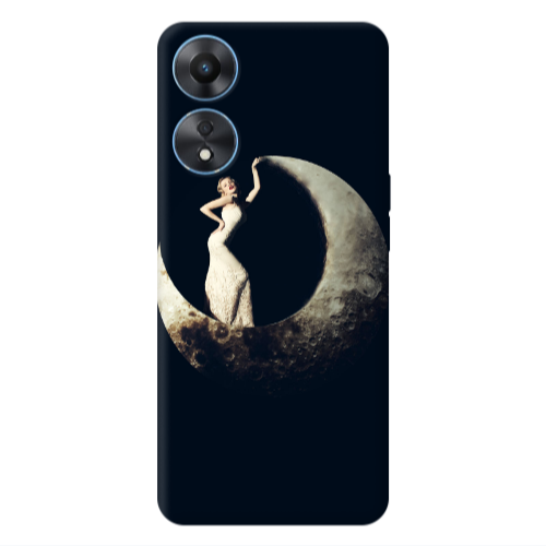 Oppo A 98 Woman in moon Transparent Silicone TPU Θήκη