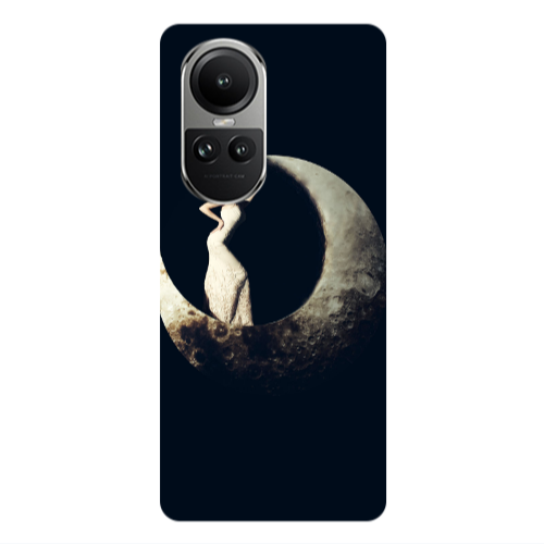 Oppo Reno10 5G Woman in moon Transparent Silicone TPU Θήκη
