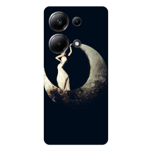 Xiaomi Poco M6 Pro 4G Woman in moon Transparent Silicone TPU Θήκη