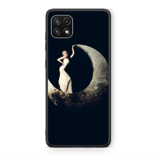 Samsung A22 5G Woman in moon Black Glossy Θήκη