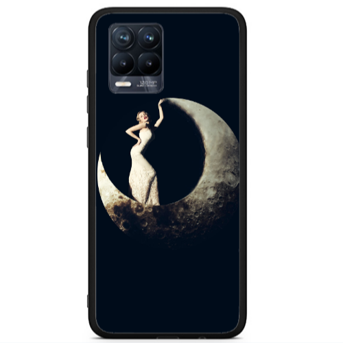 Realme 8 i Woman in moon Black Glossy Θήκη