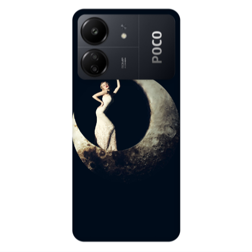 Xiaomi Poco C65 Woman in moon Transparent Silicone TPU Θήκη
