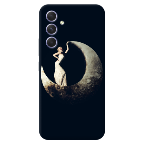 Samsung A55 Woman in moon Transparent Silicone TPU Θήκη