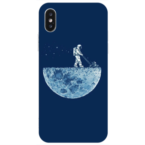 Apple iPhone X Mowing the moon Transparent Silicone TPU Θήκη