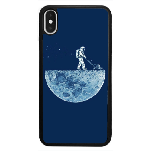 Apple iPhone X Mowing the moon Black Glossy Θήκη