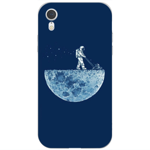 Apple iPhone Xr Mowing the moon Transparent Silicone TPU Θήκη