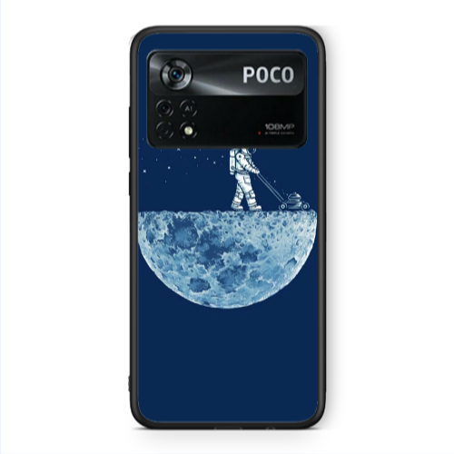 Xiaomi Poco X4 Pro Mowing the moon Black Glossy Θήκη