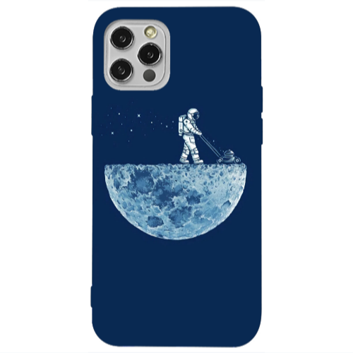 Apple iPhone 12 Pro Mowing the moon Transparent Silicone TPU Θήκη