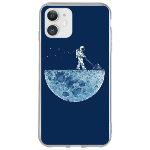 Apple iPhone 12 Mini Mowing the moon Transparent Silicone TPU Θήκη