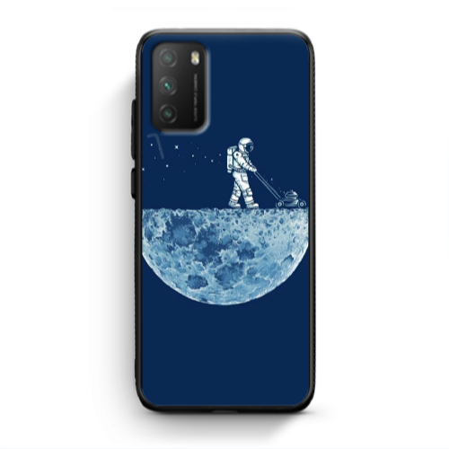 Xiaomi Poco M3 Mowing the moon Black Glossy Θήκη