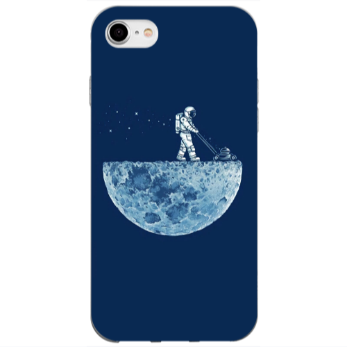 Apple iPhone SE 2020 Mowing the moon Transparent Silicone TPU Θήκη