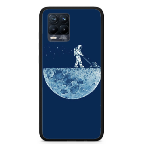 Realme 8  Mowing the moon Black Glossy Θήκη