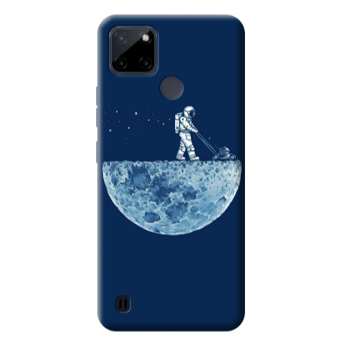 Realme C25Y Mowing the moon Transparent Silicone TPU Θήκη