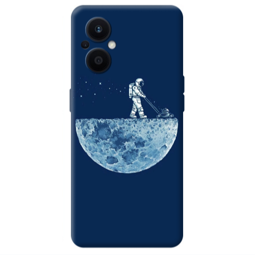 Oppo Reno 7 Lite Mowing the moon Transparent Silicone TPU Θήκη