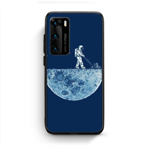 Huawei P40 Mowing the moon Black Glossy Θήκη