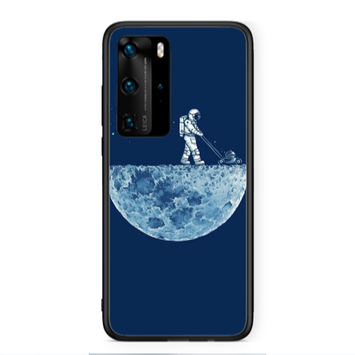 Huawei P40 Pro Mowing the moon Black Glossy Θήκη