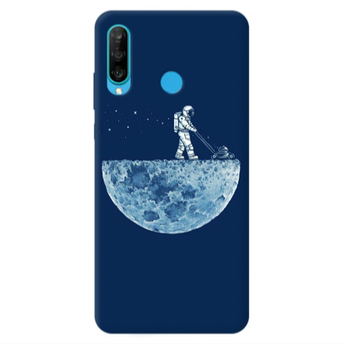 Huawei P30 Lite Mowing the moon Transparent Silicone TPU Θήκη