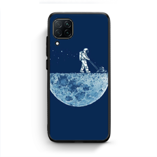 Huawei P40 Lite Mowing the moon Black Glossy Θήκη