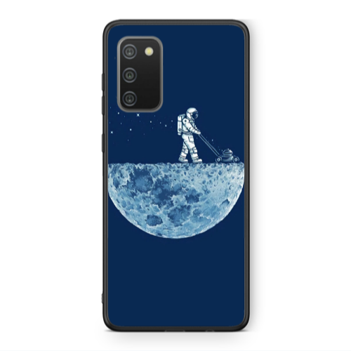 Samsung A02s Mowing the moon Black Glossy Θήκη
