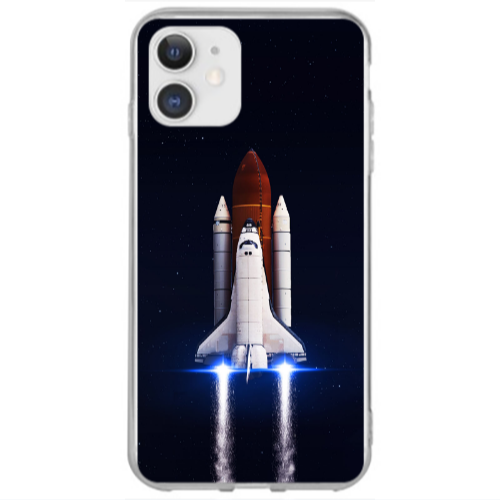 Apple iPhone 12 space travel Transparent Silicone TPU Θήκη
