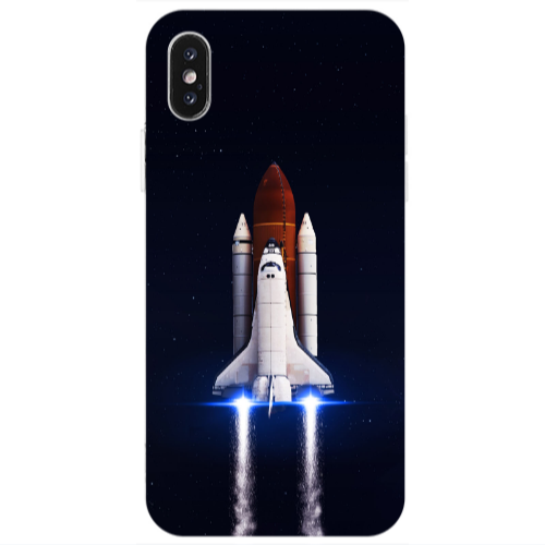 Apple iPhone X space travel Transparent Silicone TPU Θήκη
