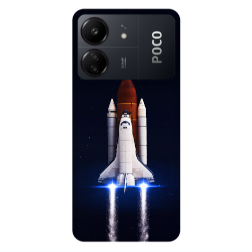 Xiaomi Poco C65 space travel Transparent Silicone TPU Θήκη