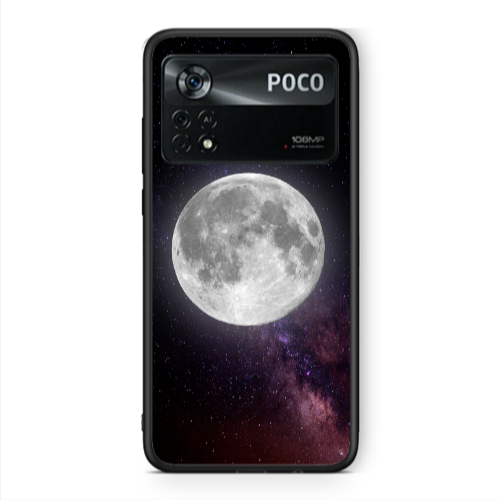 Xiaomi Poco X4 Pro Moon and stars Black Glossy Θήκη