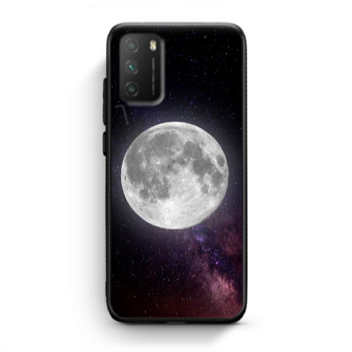 Xiaomi Poco M3 Moon and stars Black Glossy Θήκη